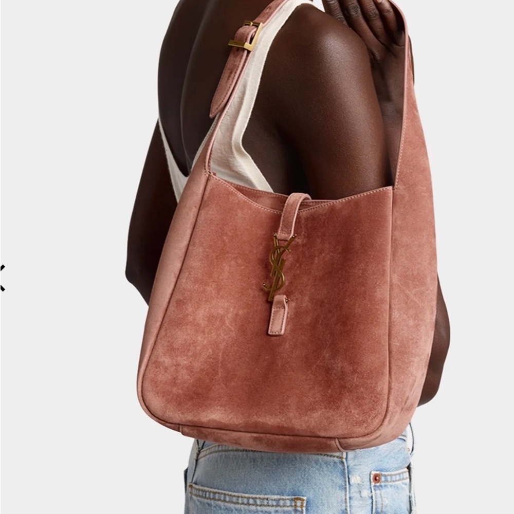 Yves Saint Laurent Dusty Rose Suede Shoulder Bag